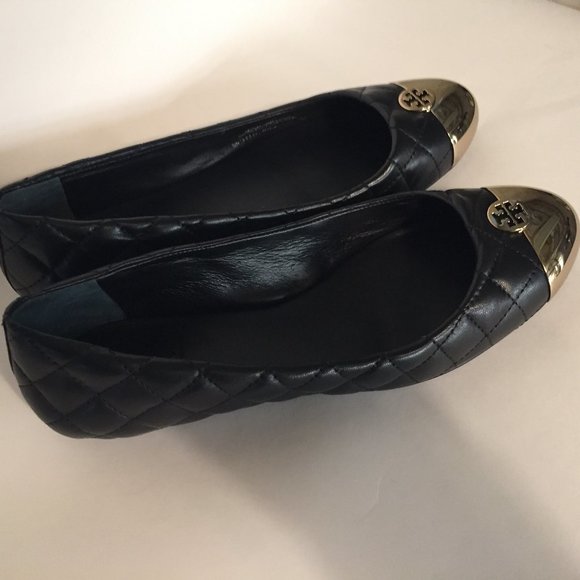 TORY BURCH BLACK KAITLIN BALLET FLATS SIZE 7 NIB - Picture 2 of 9